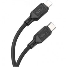 Дата кабель USB-C to Lightning 1.0m Cool silicone PD 20W X90 black HOCO (6931474788382) - Фото