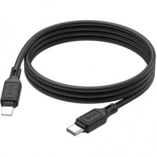 Дата кабель USB-C to Lightning 1.0m Cool silicone PD 20W X90 black HOCO (6931474788382) - Фото