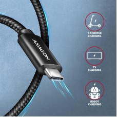 Дата кабель USB-C to USB-C 1.0m USB 2.0 PD 240W 5A black AXAGON (BUCM2-CM10AB) - Фото