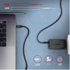 Дата кабель USB-C to USB-C 2.0m USB 3.2 Gen 2 PD 100W 5A 4K black AXAGON (BUCM32-CM20AB) - Фото