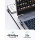 Дата кабель USB-C to USB-C 1.0m 100 W (20V/5A) 90° corner braided black UGREEN (70696)