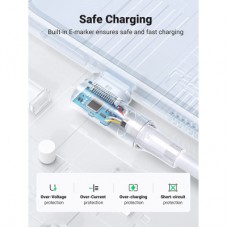Дата кабель USB-C to USB-C 1.0m 100 W (20V/5A) 90° corner braided black UGREEN (70696) - Фото