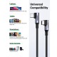 Дата кабель USB-C to USB-C 1.0m 100 W (20V/5A) 90° corner braided black UGREEN (70696)