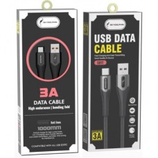Дата кабель USB 2.0 AM to USB-C 1.0m 3A braided black SkyDolphin (USB-000583) - Фото
