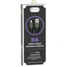 Дата кабель USB 2.0 AM to Micro 5P 1.0m 3A braided dark green SkyDolphin (USB-000584) - Фото