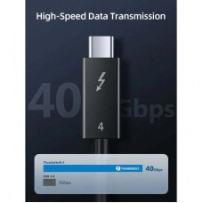 Дата кабель USB-C to USB-C 1.0m Thunderbolt 4 100W (20V/5A) 8K60Hz Cabletime (CA915422) - Фото