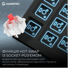 Клавіатура GamePro Asgard Ragnar Wireless/Bluetooth/USB UA Black (MK285BK) - Фото