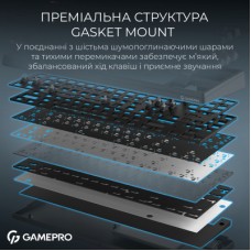 Клавіатура GamePro Asgard Ragnar Wireless/Bluetooth/USB UA Black (MK285BK) - Фото