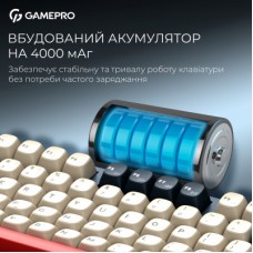 Клавиатура GamePro Asgard Ragnar Wireless/Bluetooth/USB UA Blue (MK285BL) - Фото