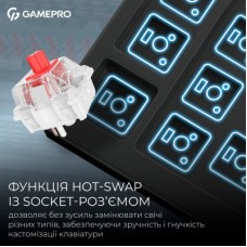 Клавіатура GamePro Asgard Yord Wireless/Bluetooth/USB UA Black (MK266BK) - Фото