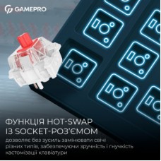 Клавіатура GamePro Asgard Yord Wireless/Bluetooth/USB UA Blue (MK266BL) - Фото