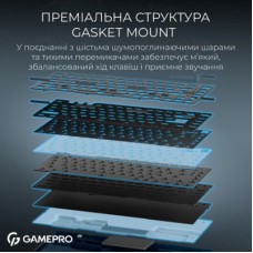 Клавіатура GamePro Asgard Yord Wireless/Bluetooth/USB UA Blue (MK266BL) - Фото