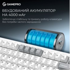 Клавіатура GamePro Asgard Yord Wireless/Bluetooth/USB UA White (MK266WH) - Фото
