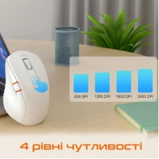 Мышка Meetion BTM032 Wireless/Bluetooth/USB White (MT-BTM032-B) - Фото