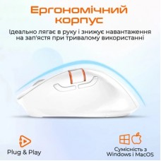 Мышка Meetion BTM032 Wireless/Bluetooth/USB White (MT-BTM032-B) - Фото