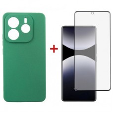 Чохол для мобільного телефона Dengos Kit Xiaomi Redmi Note 14 case Soft + glass (Mint) (DG-KM-131) - Фото