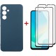 Чохол для мобільного телефона Dengos Samsung Galaxy A16 Carbon + glass 2 pcs (Blue) (DG-CTG2P-07)