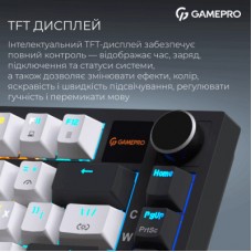 Клавиатура GamePro Asgard Valhalla Pro Rainy Switch Bluetooth/2.4G/USB USB White with display (MK160W-D-Pro) - Фото