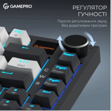 Клавиатура GamePro Asgard Valhalla Pro MK160B-D-Pro Rainy Switch Wireless/Bluetooth/USB UA Black (MK160B-D-Pro) - Фото