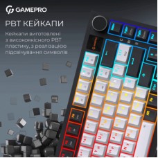Клавиатура GamePro Asgard Valhalla Pro Rainy Switch Bluetooth/2.4G/USB USB White with display (MK160W-D-Pro) - Фото