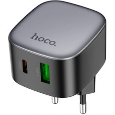 Зарядний пристрій HOCO CS32A Rise 1xUSB-C PD20W + 1xUSB QC 3.0 Black (6942007617451) - Фото