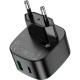 Зарядний пристрій HOCO CS32A Rise 1xUSB-C PD20W + 1xUSB QC 3.0 Black (6942007617451)