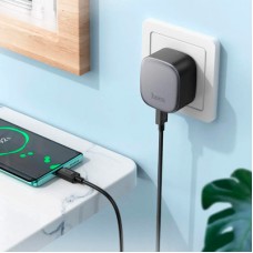 Зарядний пристрій HOCO CS32A Rise 1xUSB-C PD20W + 1xUSB QC 3.0 Black (6942007617451) - Фото