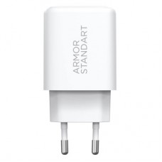 Зарядное устройство Armorstandart 1xUSB-C PD25W + 1xUSB QC3.0 GaN white (ARM87066)