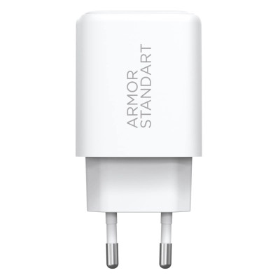 Зарядное устройство Armorstandart 1xUSB-C PD25W + 1xUSB QC3.0 GaN white (ARM87066)