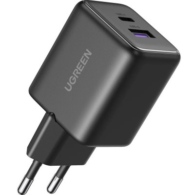 Зарядний пристрій UGREEN USB + USB-C GaN 30 W X516 black (65014)