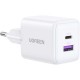 Зарядний пристрій UGREEN USB + USB-C GaN 30 W X516 white (65015)