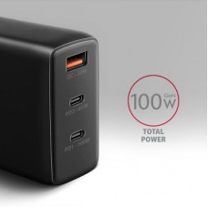 Зарядное устройство AXAGON 1xUSB + 2xUSB-C 100W QC4+ PD3.0 PPS black (ACU-DPQ100) - Фото