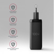 Зарядное устройство AXAGON 1xUSB + 2xUSB-C 100W QC4+ PD3.0 PPS black (ACU-DPQ100) - Фото