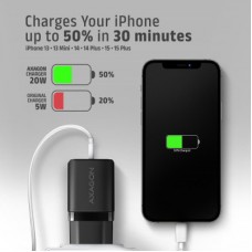 Зарядное устройство AXAGON 1xUSB QC3.0 + 1xUSB-C PD20W black (ACU-PQ20) - Фото