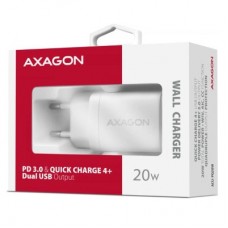 Зарядное устройство AXAGON 1xUSB QC3.0 + 1xUSB-C PD20W white (ACU-PQ20W) - Фото