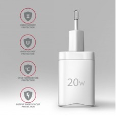 Зарядное устройство AXAGON 1xUSB QC3.0 + 1xUSB-C PD20W white (ACU-PQ20W) - Фото