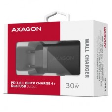 Зарядное устройство AXAGON 1xUSB QC4.0 + 1xUSB-C PD30W PPS black (ACU-PQ30) - Фото