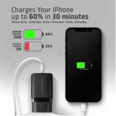Зарядное устройство AXAGON 1xUSB QC4.0 + 1xUSB-C PD30W PPS black (ACU-PQ30) - Фото