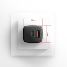 Зарядное устройство AXAGON 1xUSB QC4.0 + 1xUSB-C PD30W PPS black (ACU-PQ30) - Фото
