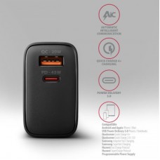 Зарядное устройство AXAGON 1xUSB QC4.0 + 1xUSB-C PD45W PPS black (ACU-PQ45) - Фото