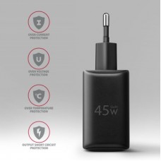 Зарядное устройство AXAGON 1xUSB QC4.0 + 1xUSB-C PD45W PPS black (ACU-PQ45) - Фото