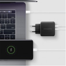 Зарядное устройство AXAGON 1xUSB QC4.0 + 1xUSB-C PD45W PPS black (ACU-PQ45) - Фото