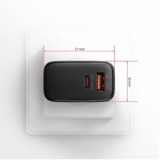 Зарядное устройство AXAGON 1xUSB QC4.0 + 1xUSB-C PD45W PPS black (ACU-PQ45) - Фото