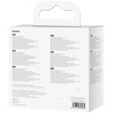 Зарядний пристрій Baseus 1xUSB-C + 1xUSB GaN 100 W + cable USB-C to USB-C white (CCGP090202) - Фото