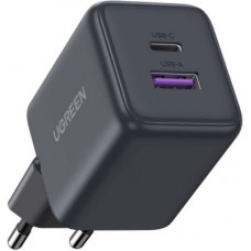 Зарядний пристрій UGREEN 1xUSB-C PD30W + 1xUSB QC3.0 GaN X516 gray (55539) - Фото