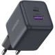 Зарядний пристрій UGREEN 1xUSB-C PD30W + 1xUSB QC3.0 GaN X516 gray (55539)