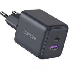 Зарядний пристрій UGREEN 1xUSB-C PD30W + 1xUSB QC3.0 GaN X516 gray (55539) - Фото