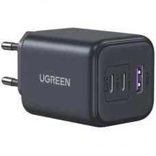 Зарядний пристрій UGREEN 2xUSB-C PD45W + 1xUSB QC3.0 GaN X527 gray (65156B) - Фото