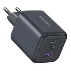 Зарядний пристрій UGREEN 2xUSB-C PD45W + 1xUSB QC3.0 GaN X527 gray (65156B) - Фото