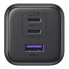 Зарядний пристрій UGREEN 2xUSB-C PD45W + 1xUSB QC3.0 GaN X527 gray (65156B) - Фото